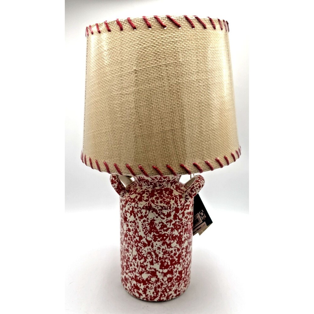 Pioneer Woman Red & White Country Splatter Milk Can Lamp Farmhouse New/W Tags